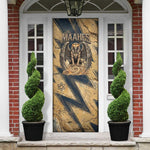 Maahes Ancient Egyptian Door Cover Geometric Pattern Winged Lion Deity, and Sacred Lotus Motif - African Pride