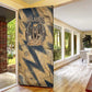 Maahes Ancient Egyptian Door Cover Geometric Pattern Winged Lion Deity, and Sacred Lotus Motif - African Pride