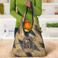 Maahes Ancient Egyptian Grocery Bag Geometric Pattern Winged Lion Deity, and Sacred Lotus Motif - African Pride