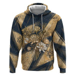 Maahes Ancient Egyptian Hoodie Geometric Pattern Winged Lion Deity, and Sacred Lotus Motif - African Pride
