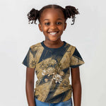 Maahes Ancient Egyptian Kid T shirt Geometric Pattern Winged Lion Deity, and Sacred Lotus Motif - African Pride