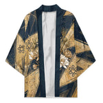 Maahes Ancient Egyptian Kimono Geometric Pattern Winged Lion Deity, and Sacred Lotus Motif - African Pride