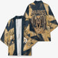 Maahes Ancient Egyptian Kimono Geometric Pattern Winged Lion Deity, and Sacred Lotus Motif - African Pride