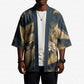 Maahes Ancient Egyptian Kimono Geometric Pattern Winged Lion Deity, and Sacred Lotus Motif - African Pride