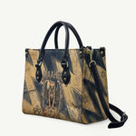 Maahes Ancient Egyptian Leather Bag Geometric Pattern Winged Lion Deity, and Sacred Lotus Motif - African Pride