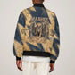 Maahes Ancient Egyptian Sleeve Zip Bomber Jacket Geometric Pattern Winged Lion Deity, and Sacred Lotus Motif - African Pride