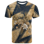 Maahes Ancient Egyptian T shirt Geometric Pattern Winged Lion Deity, and Sacred Lotus Motif - African Pride