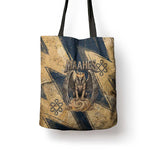 Maahes Ancient Egyptian Tote Bag Geometric Pattern Winged Lion Deity, and Sacred Lotus Motif - African Pride