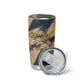 Maahes Ancient Egyptian Tumbler Cup Geometric Pattern Winged Lion Deity, and Sacred Lotus Motif - African Pride