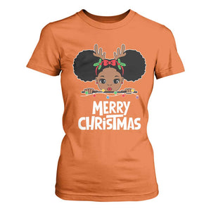 African American Christmas T Shirt For Women Cute Black Girl Kids Merry Christmas