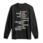 Black History Leaders Long Sleeve Shirt Martin Malcolm Harriet Obama
