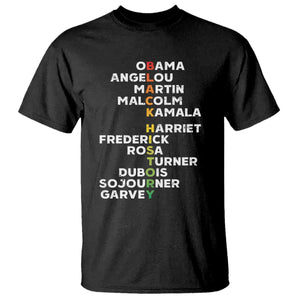 Black History Leaders T Shirt Martin Malcolm Harriet Obama