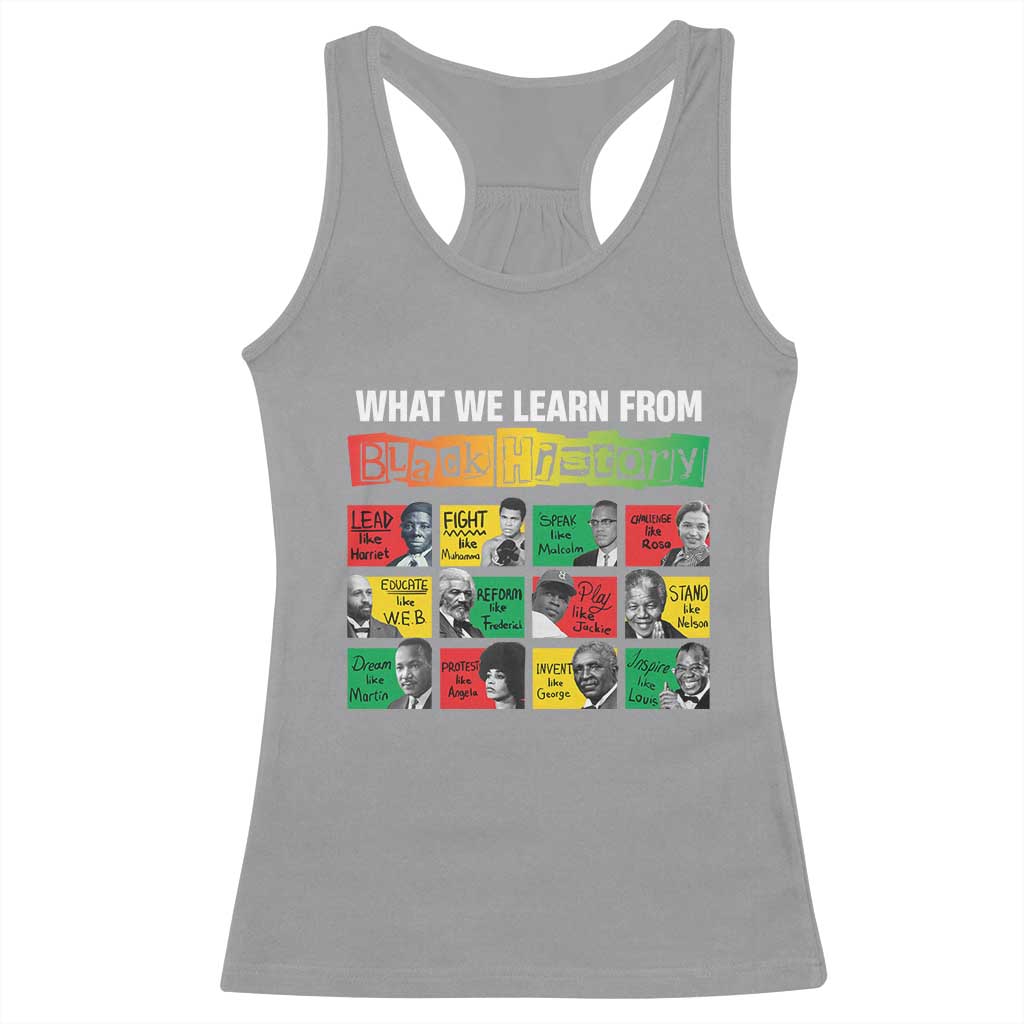 What We Learn From Black History Racerback Tank Top