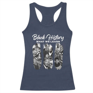 What We Learn From Black History Racerback Tank Top Martin Malcolm Rosa Frederick Harriet Angela