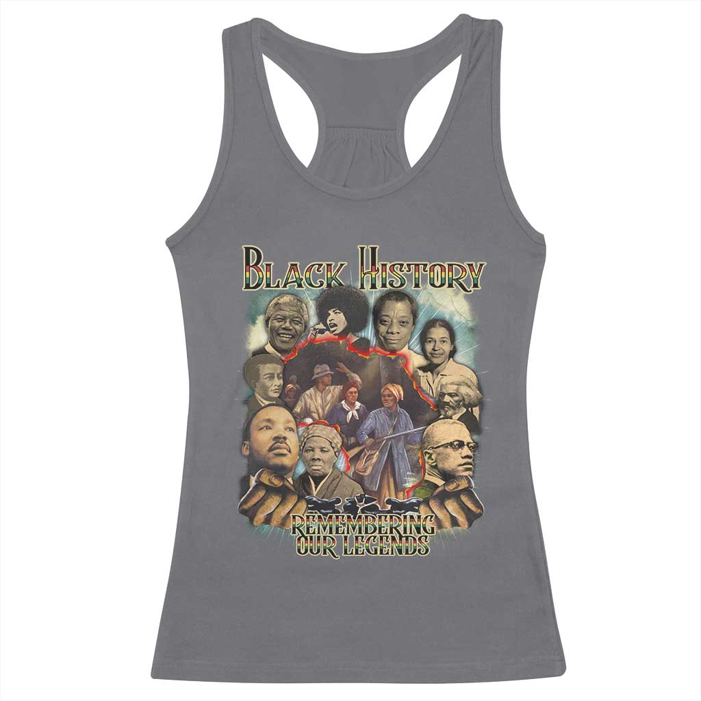Black History Racerback Tank Top Remembering Our Legends Martin Malcolm Rosa Harriet Frederick