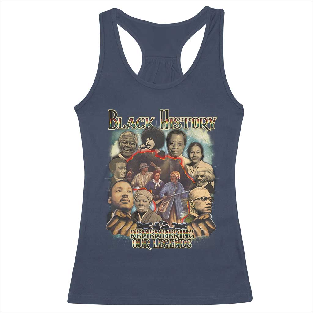 Black History Racerback Tank Top Remembering Our Legends Martin Malcolm Rosa Harriet Frederick
