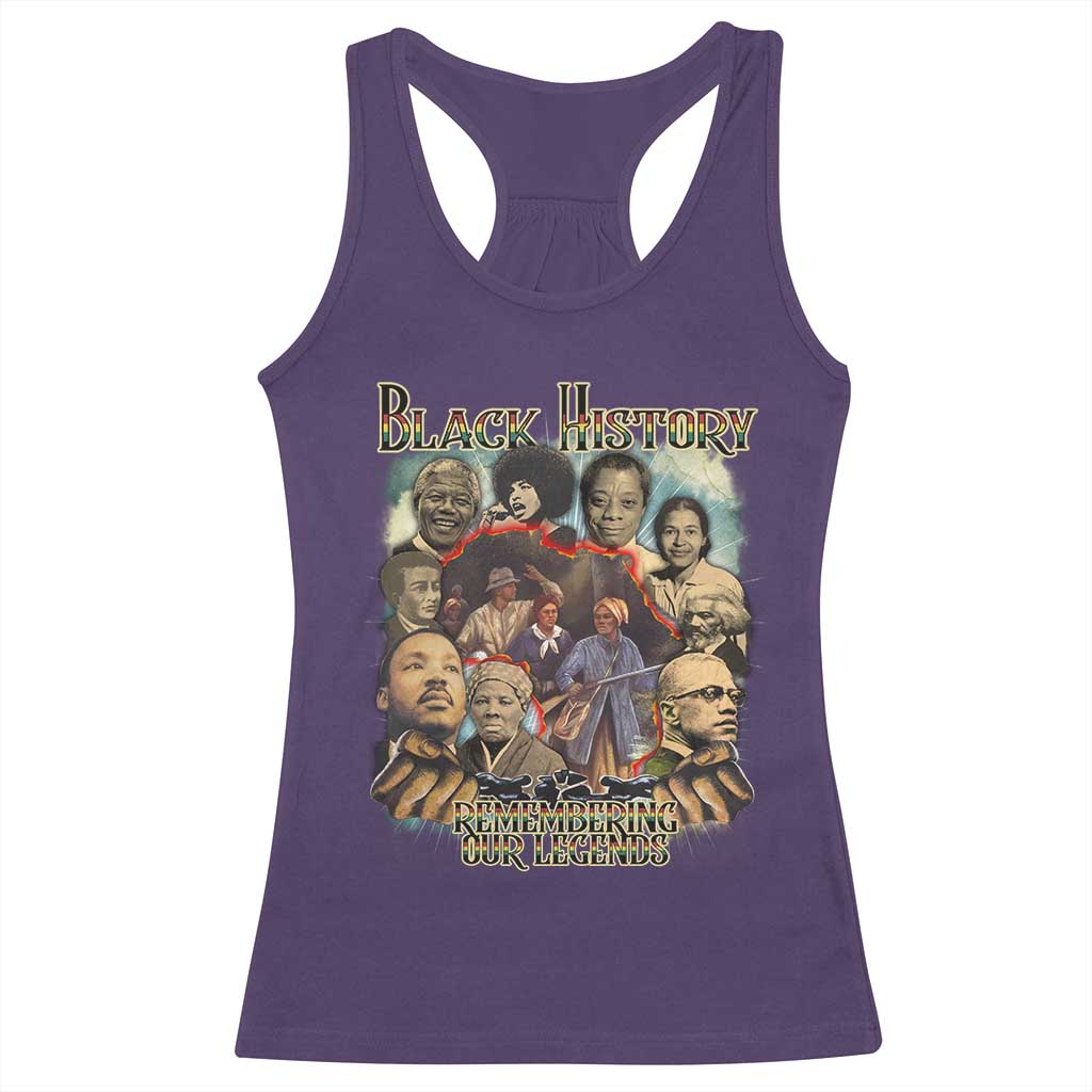 Black History Racerback Tank Top Remembering Our Legends Martin Malcolm Rosa Harriet Frederick