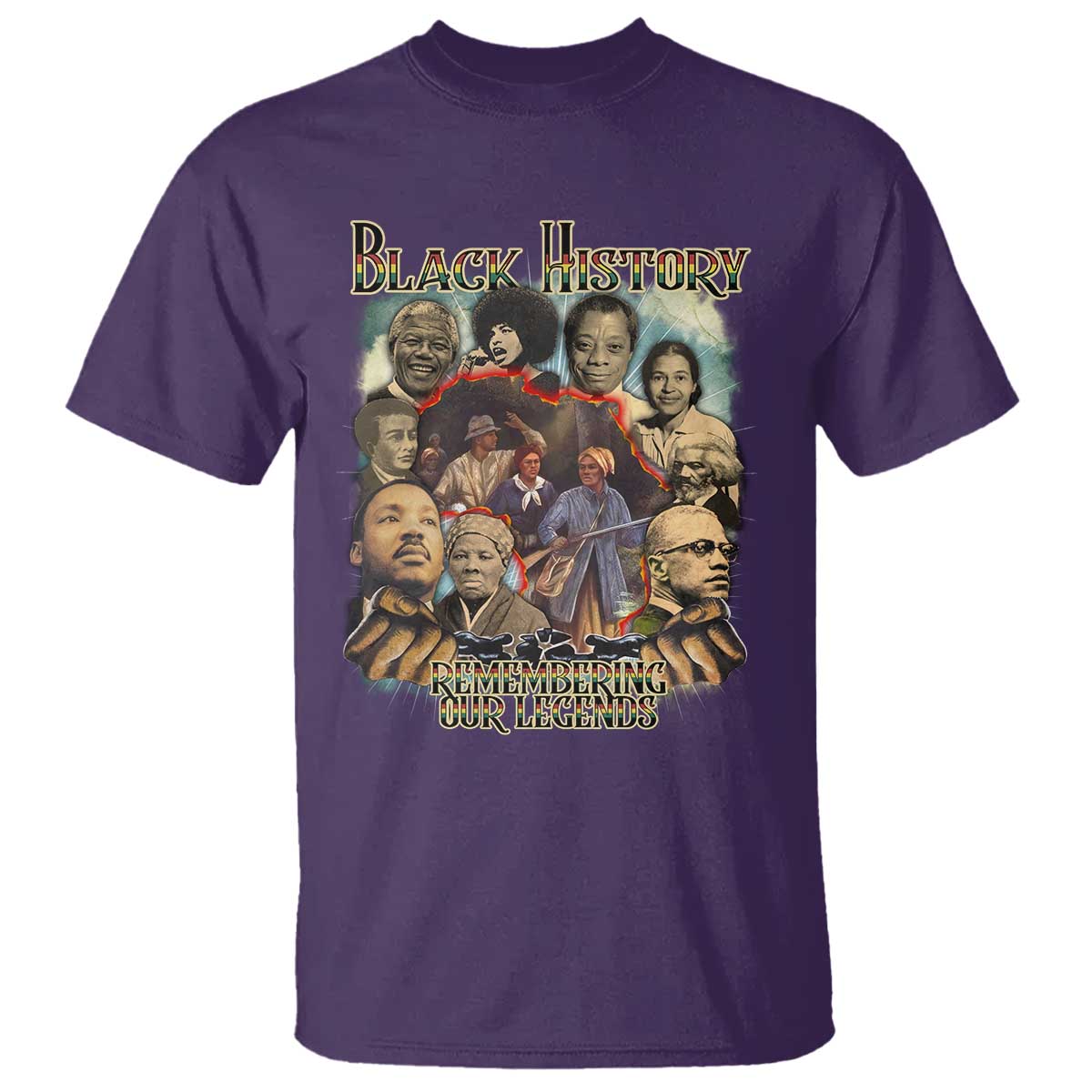 Black History T Shirt Remembering Our Legends Martin Malcolm Rosa Harriet Frederick