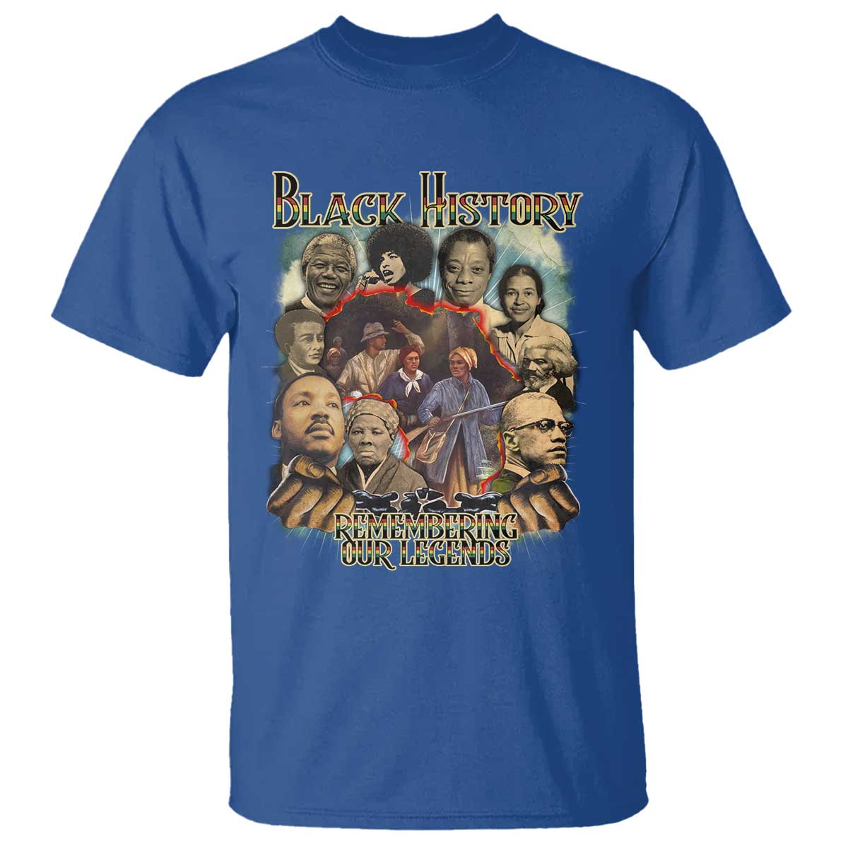 Black History T Shirt Remembering Our Legends Martin Malcolm Rosa Harriet Frederick
