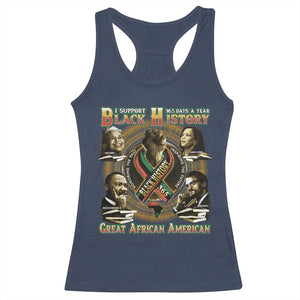 Support Black History 365 Days A Year Racerback Tank Top Martin MLK Malcolm X Rosa Parks Kamala Harris