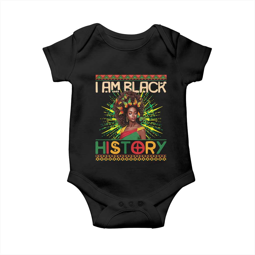 I Am Black History Baby Onesie African American Women Pretty Butterfly