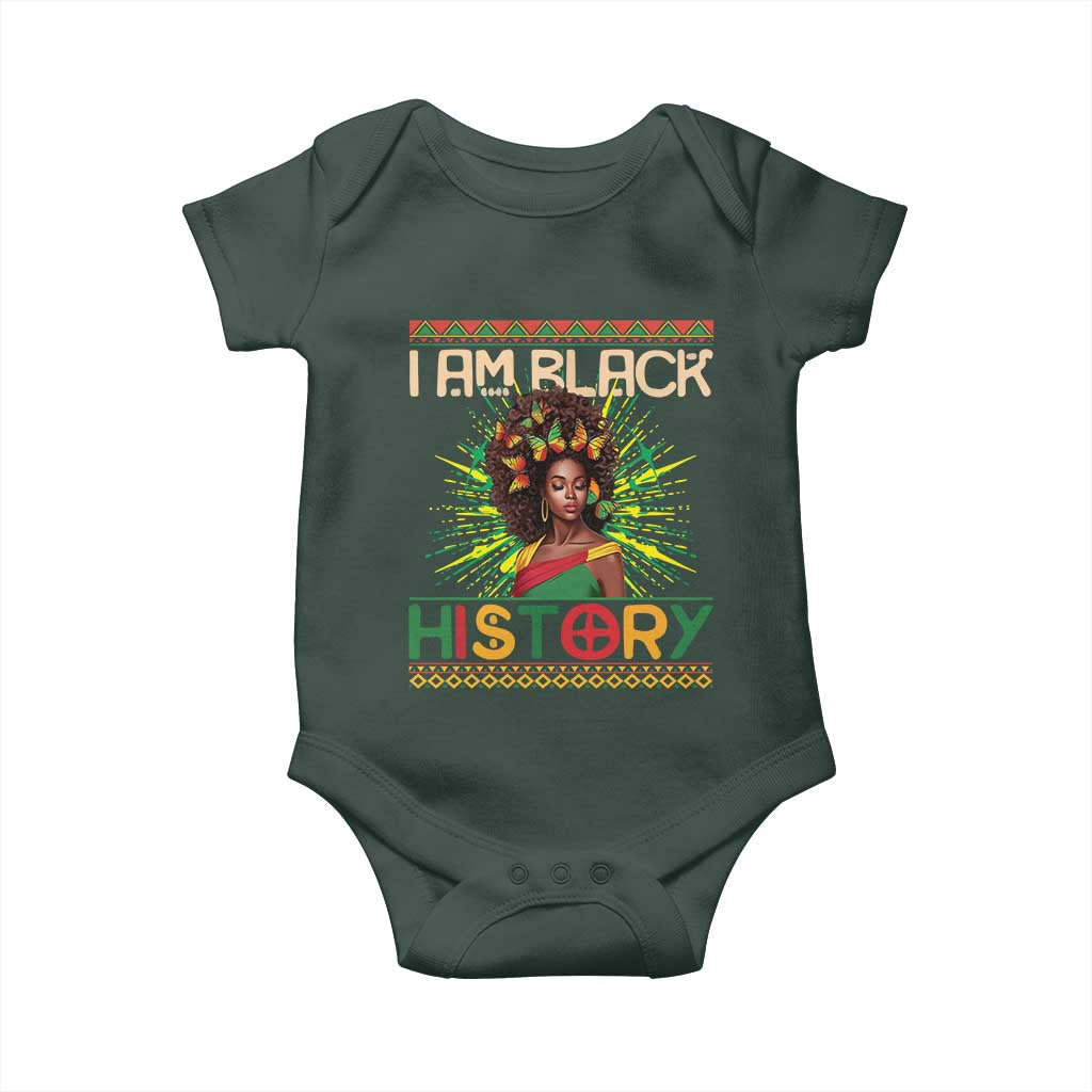 I Am Black History Baby Onesie African American Women Pretty Butterfly