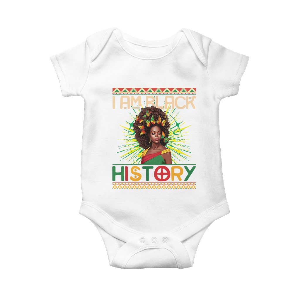 I Am Black History Baby Onesie African American Women Pretty Butterfly