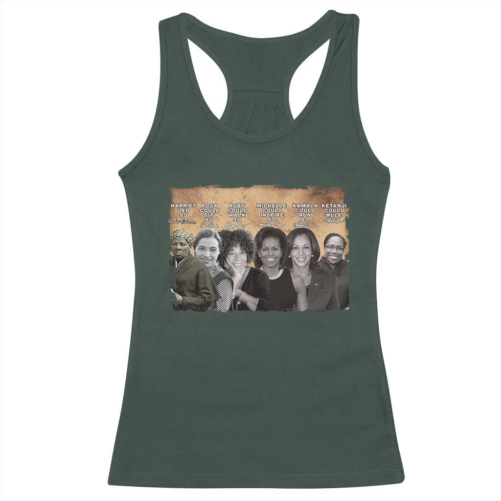 Black Women History Racerback Tank Top Harriet Led So Rosa Could Sit Black History