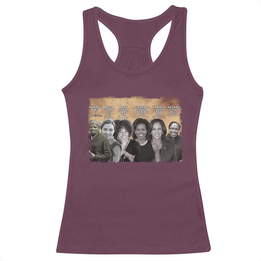 Black Women History Racerback Tank Top Harriet Led So Rosa Could Sit Black History