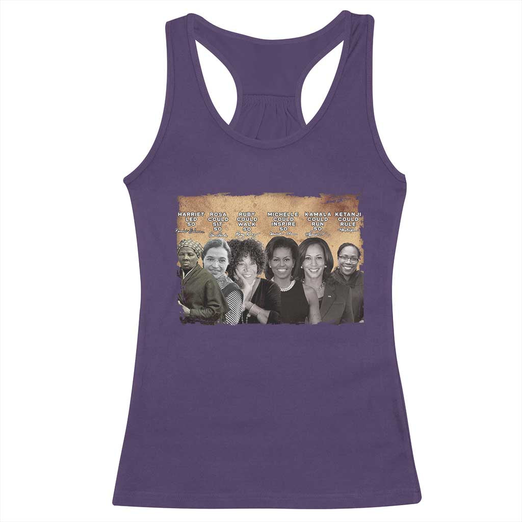 Black Women History Racerback Tank Top Harriet Led So Rosa Could Sit Black History