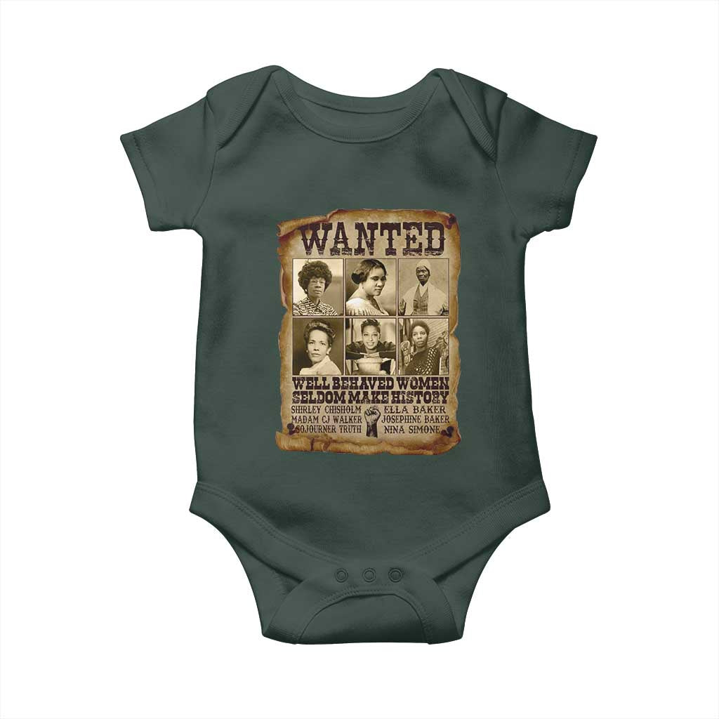 Black Women History Baby Onesie Shirley Madam Cj Sojourner Truth Well Behaved Women Seldom Make History