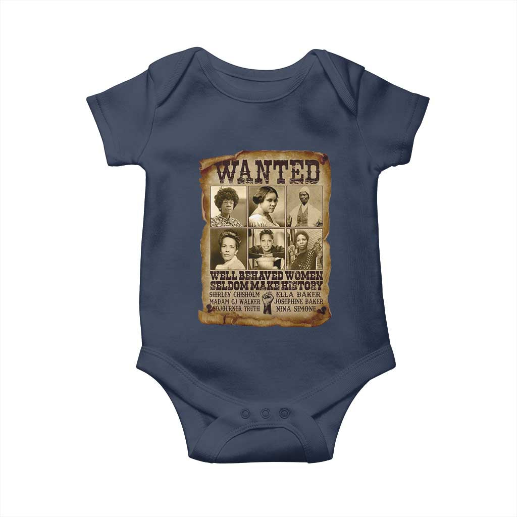 Black Women History Baby Onesie Shirley Madam Cj Sojourner Truth Well Behaved Women Seldom Make History