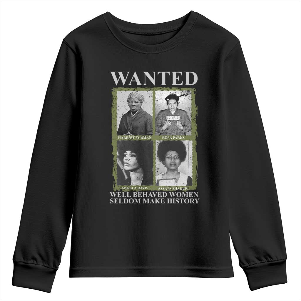Black Women History Youth Sweatshirt Harriet Tubman Rosa Parks Angela Davis Assata Shakur