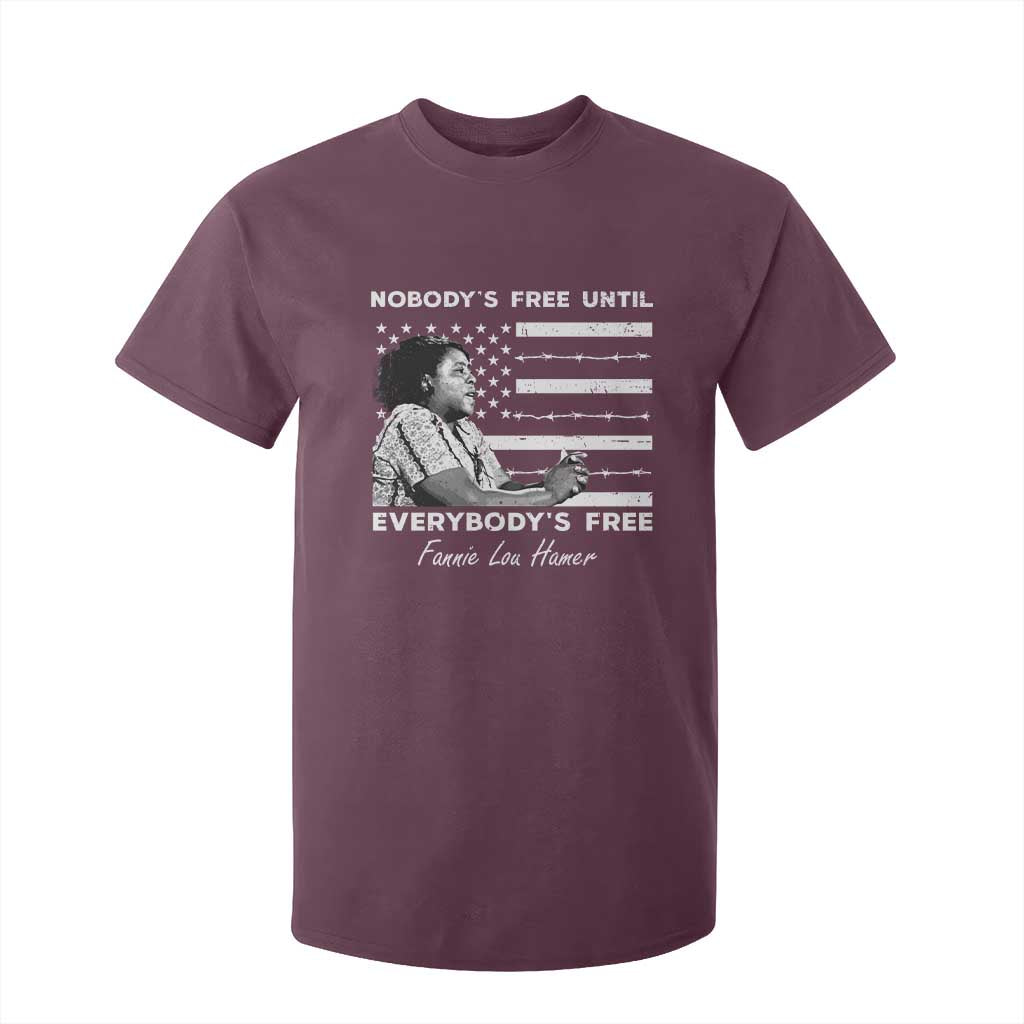 Fannie Lou Hamer T Shirt For Kid Nobody's Free Until Everybody's Free Black History