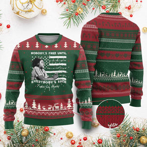 Fannie Lou Hamer Ugly Christmas Sweater Nobody's Free Until Everybody's Free Black History
