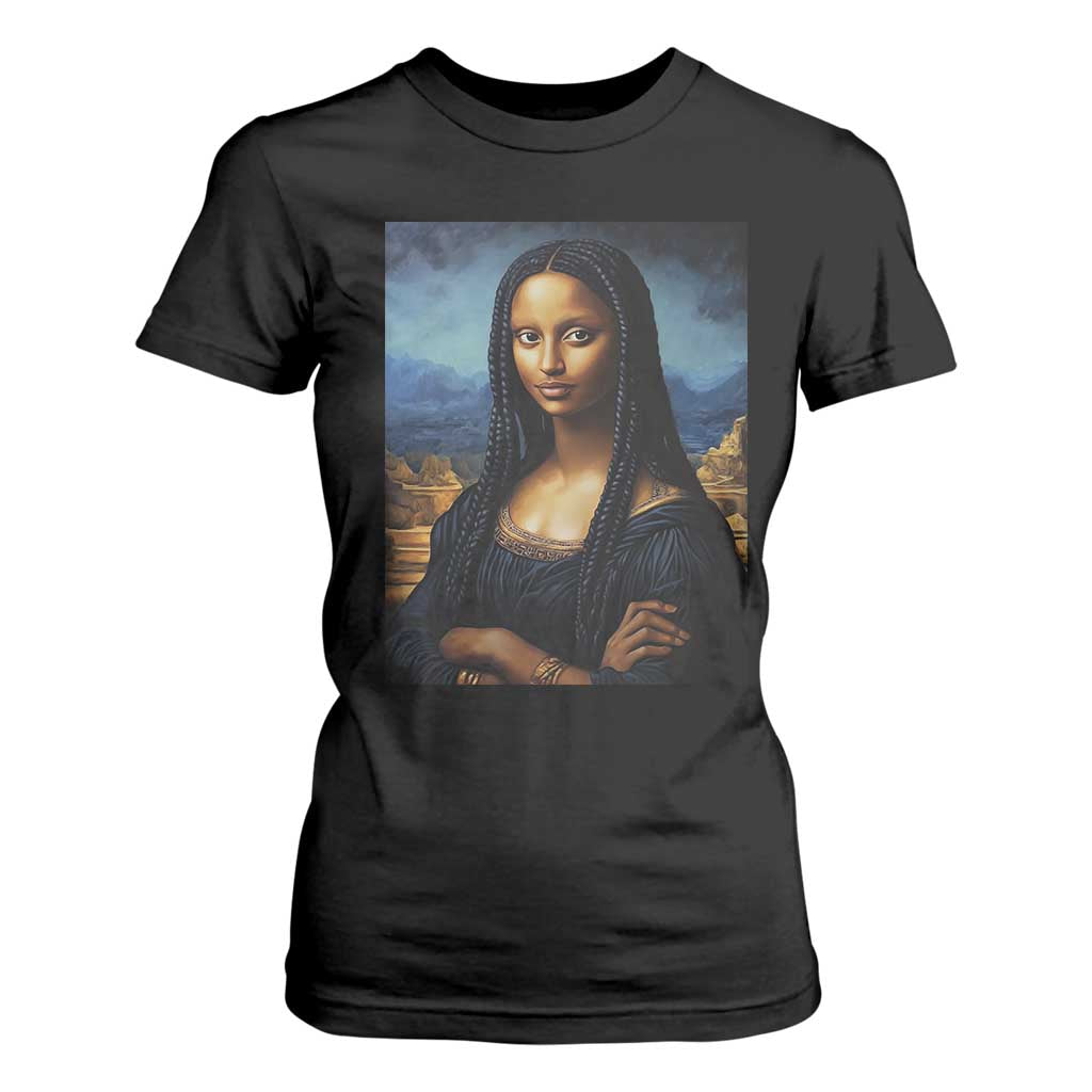 Black Women Pride T Shirt For Women Melanin Mona Lisa Afro Queen Aesthetic Black History