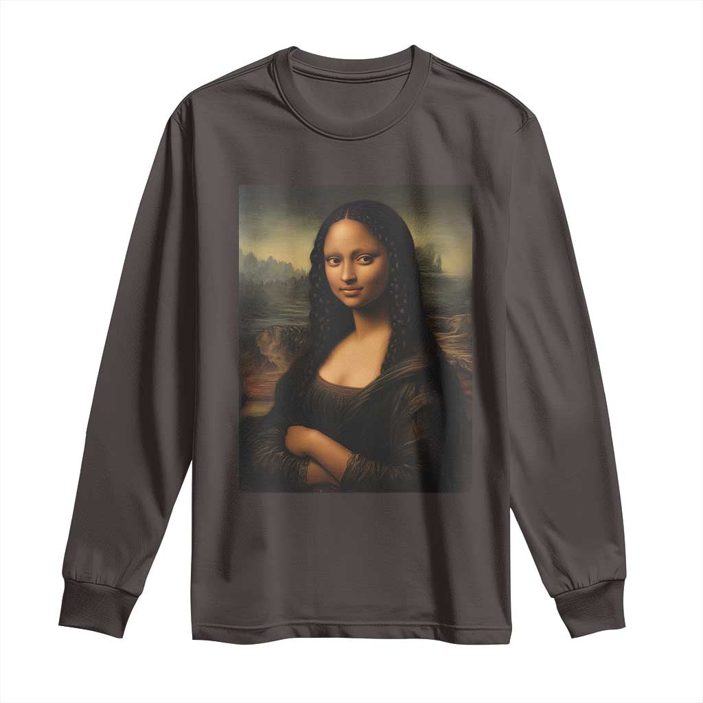 Black Mona Lisa Long Sleeve Shirt Melanin Pretty Aesthetic Black History