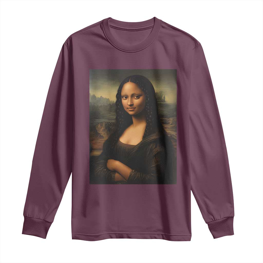 Black Mona Lisa Long Sleeve Shirt Melanin Pretty Aesthetic Black History