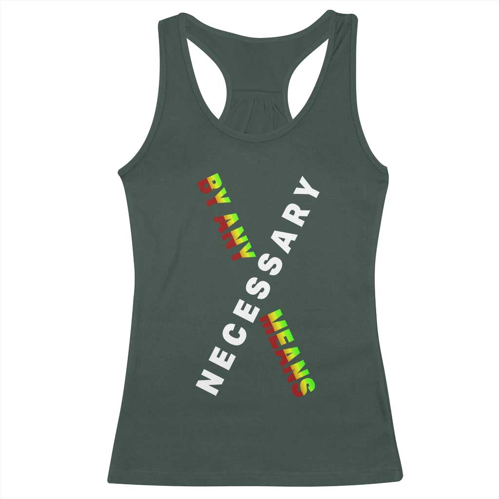 Malcolm X Racerback Tank Top By Any Means Necessary  Black History