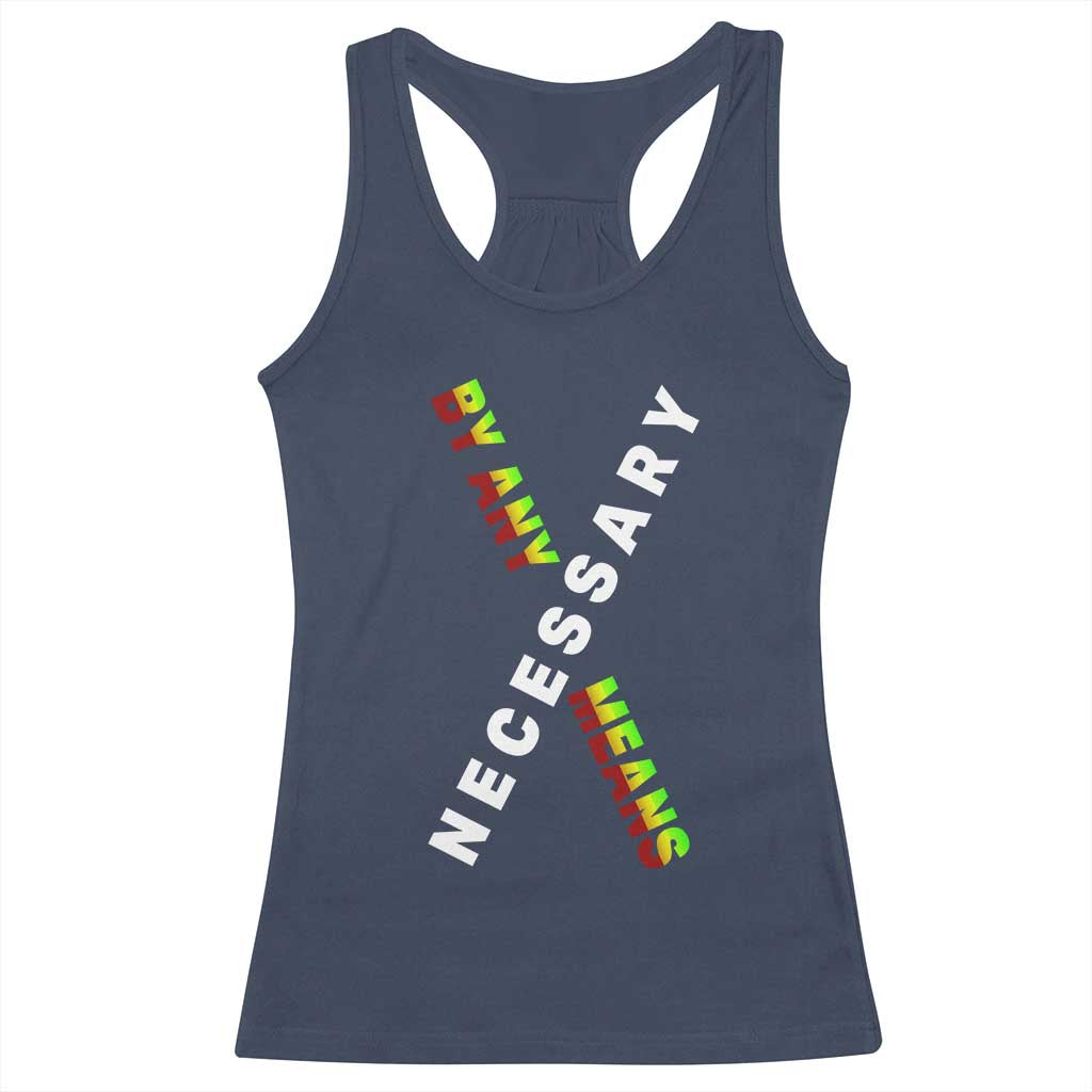 Malcolm X Racerback Tank Top By Any Means Necessary  Black History
