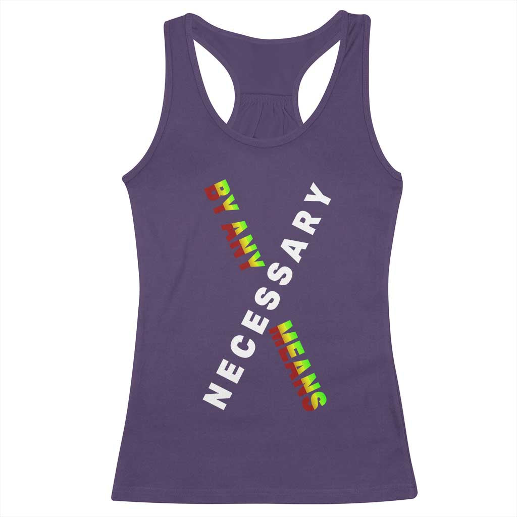 Malcolm X Racerback Tank Top By Any Means Necessary  Black History