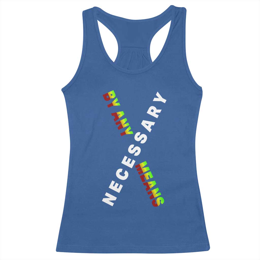 Malcolm X Racerback Tank Top By Any Means Necessary  Black History
