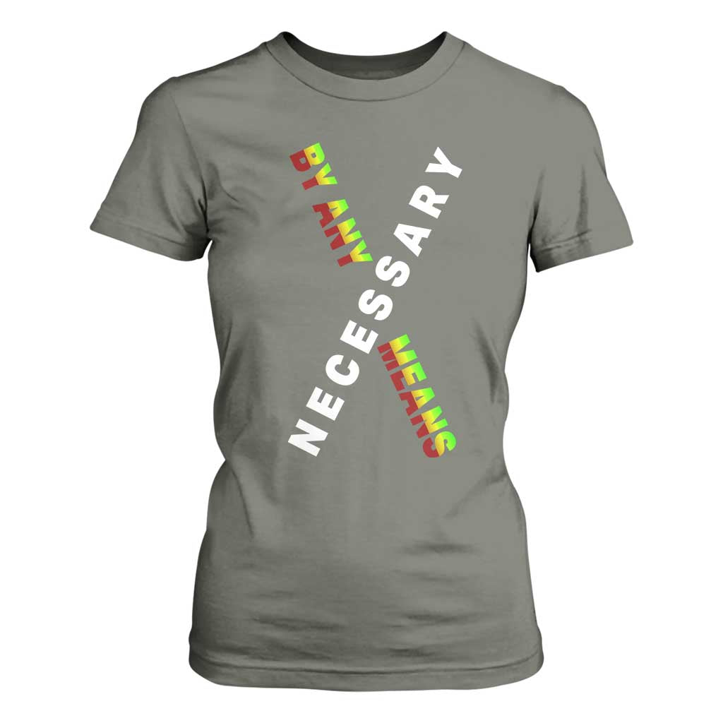 Malcolm X T Shirt For Women By Any Means Necessary  Black History
