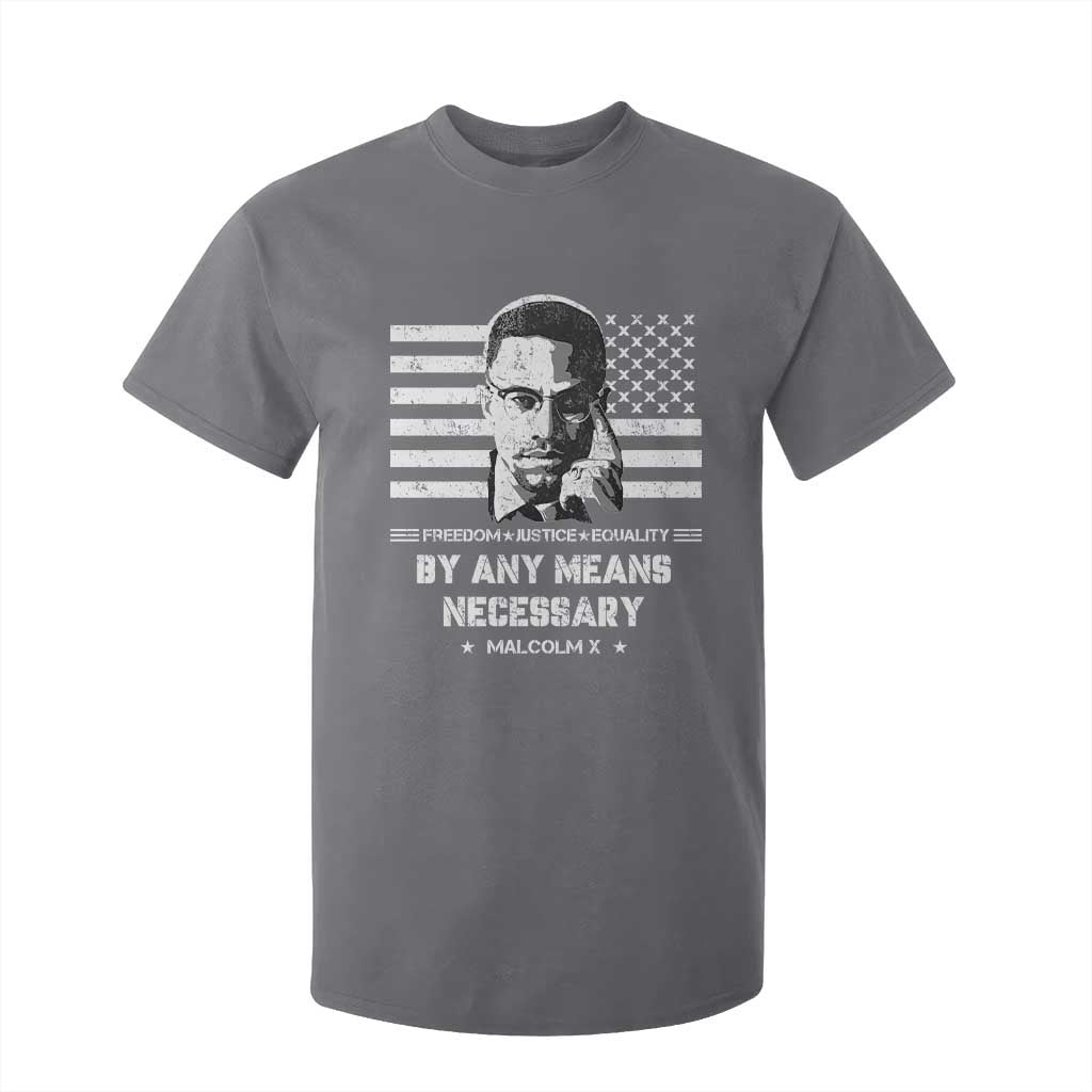 Malcolm X T Shirt For Kid By Any Means Necessary American Flag