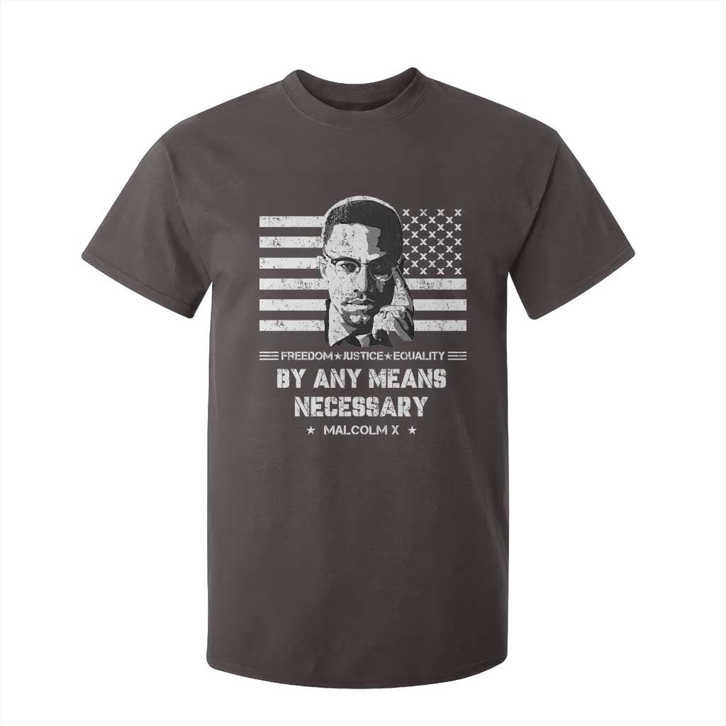 Malcolm X T Shirt For Kid By Any Means Necessary American Flag
