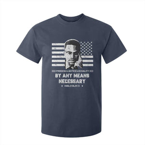 Malcolm X T Shirt For Kid By Any Means Necessary American Flag