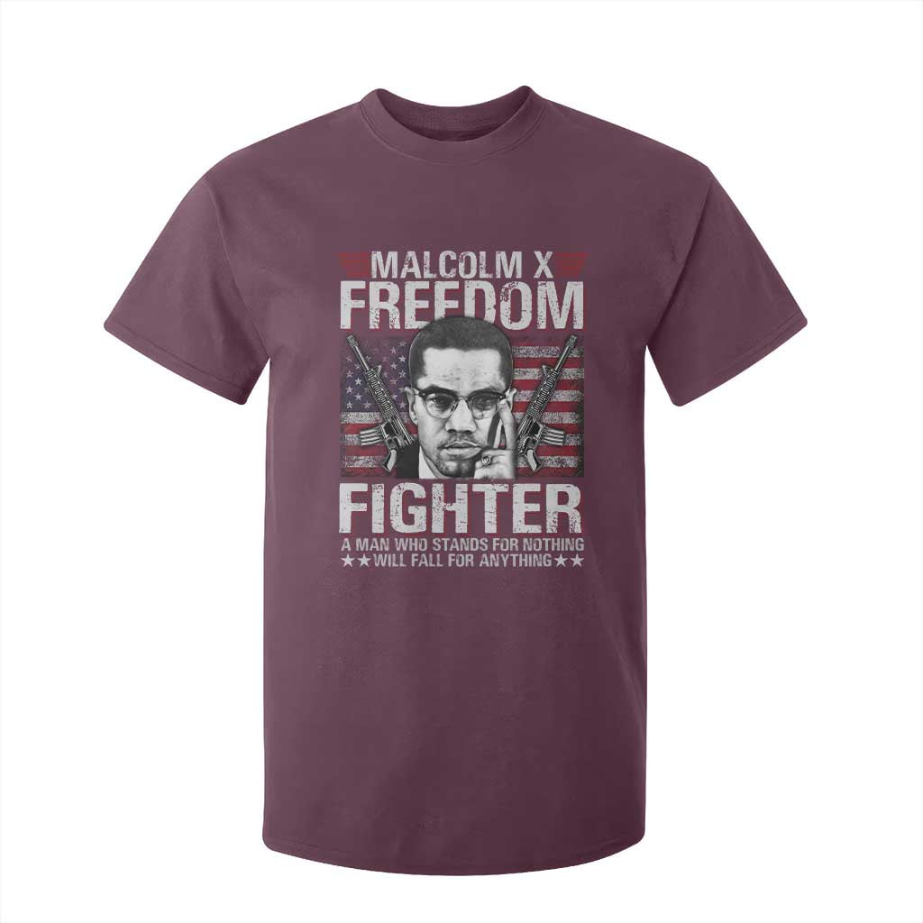 Malcolm X T Shirt For Kid A Man Who Stands For Nothing Will Fall For Anything