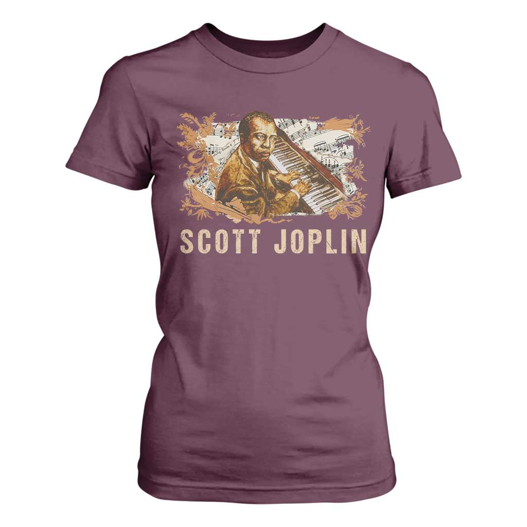 Scott Joplin T Shirt For Women Afro Classical Music Composer Black History