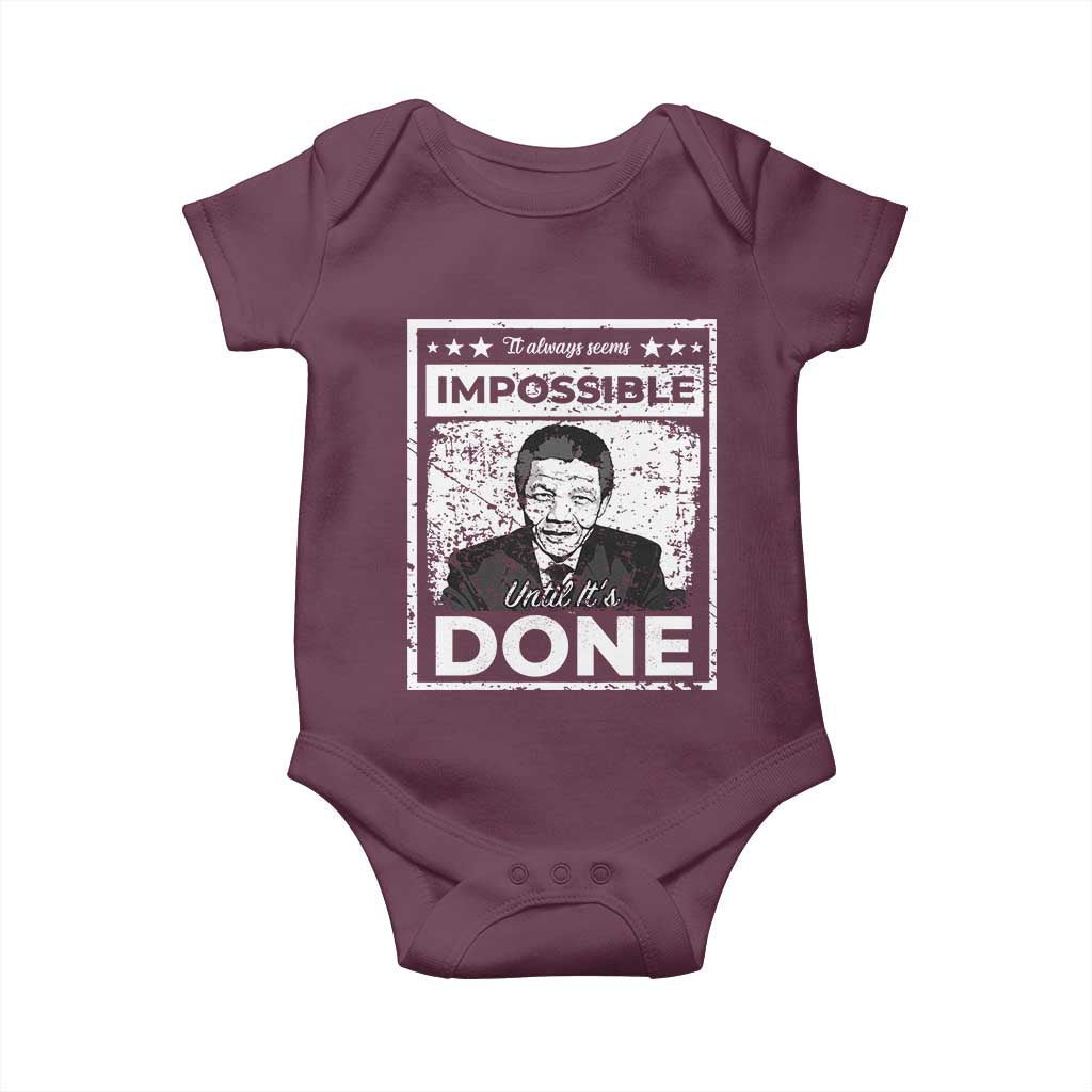 Nelson Mandela Baby Onesie It Always Seems Impossible Until It's Done