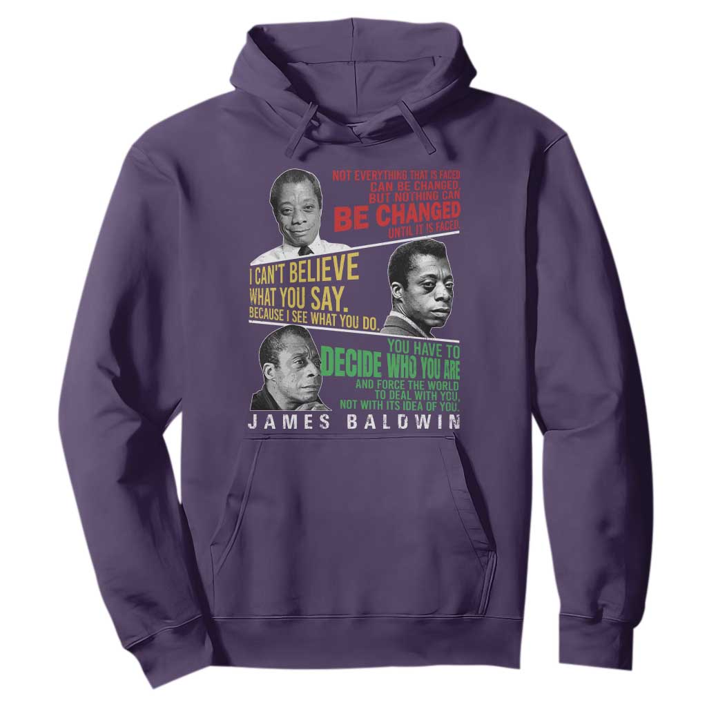 James Baldwin Hoodie Famous Quotes Nothing Can Be Changed Until It Is Faced